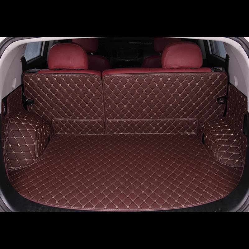 Auto Zubehör Cargo Liner Fit Für VW Für ID.4 Für ID4 2020 2021 2022 2023 2024 Custom Car Stamm Matten Kofferraumschutz Matte(WEINROT) von NYSQOFMB