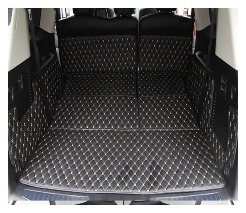 Custom Kofferraum Matte Für QX80 8 Sitze Langlebige Cargo-Liner Boot Teppiche Für QX80-2013 Styling Kofferraumschutz Matte(Schwarzbeige) von NYSQOFMB