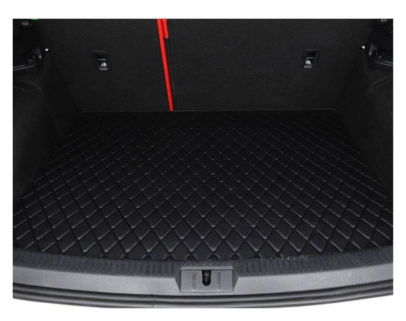 Kofferraum Matte Für Peugeot Für 408 2010 2011 2012 2013 Custom Car Zubehör Auto Innen Dekoration Cargo-Mat Teppich Kofferraumschutz Matte(Schwarz,with Plate) von NYSQOFMB