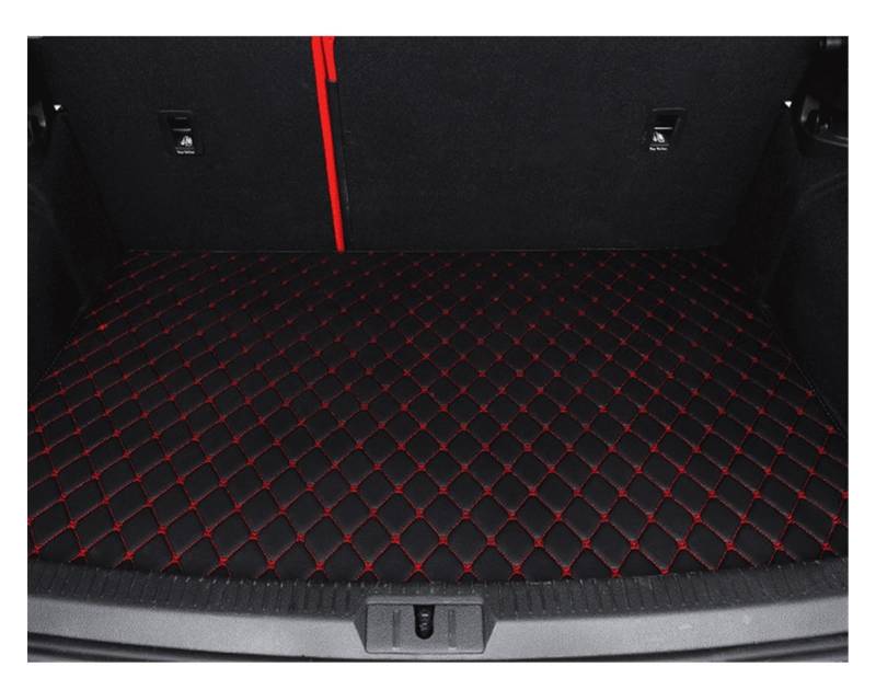 Kofferraummatte Für Volvo XC90 (fünf Sitze) 2015 2016 2017 2018 2019 2020 2021 Cargo-Liner Teppich Innenzubehör Abdeckung Kofferraumschutz Matte(Black- Red) von NYSQOFMB