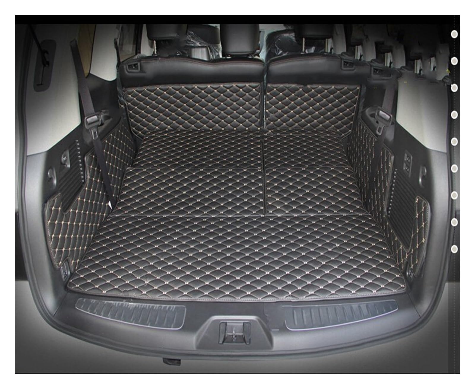 Langlebige Cargo-Liner Boot Teppiche Für Nissan Für Patrol Für Y62 7 Sitze Custom Car Stamm Matten Für Patrol 2011- Kofferraumschutz Matte von NYSQOFMB