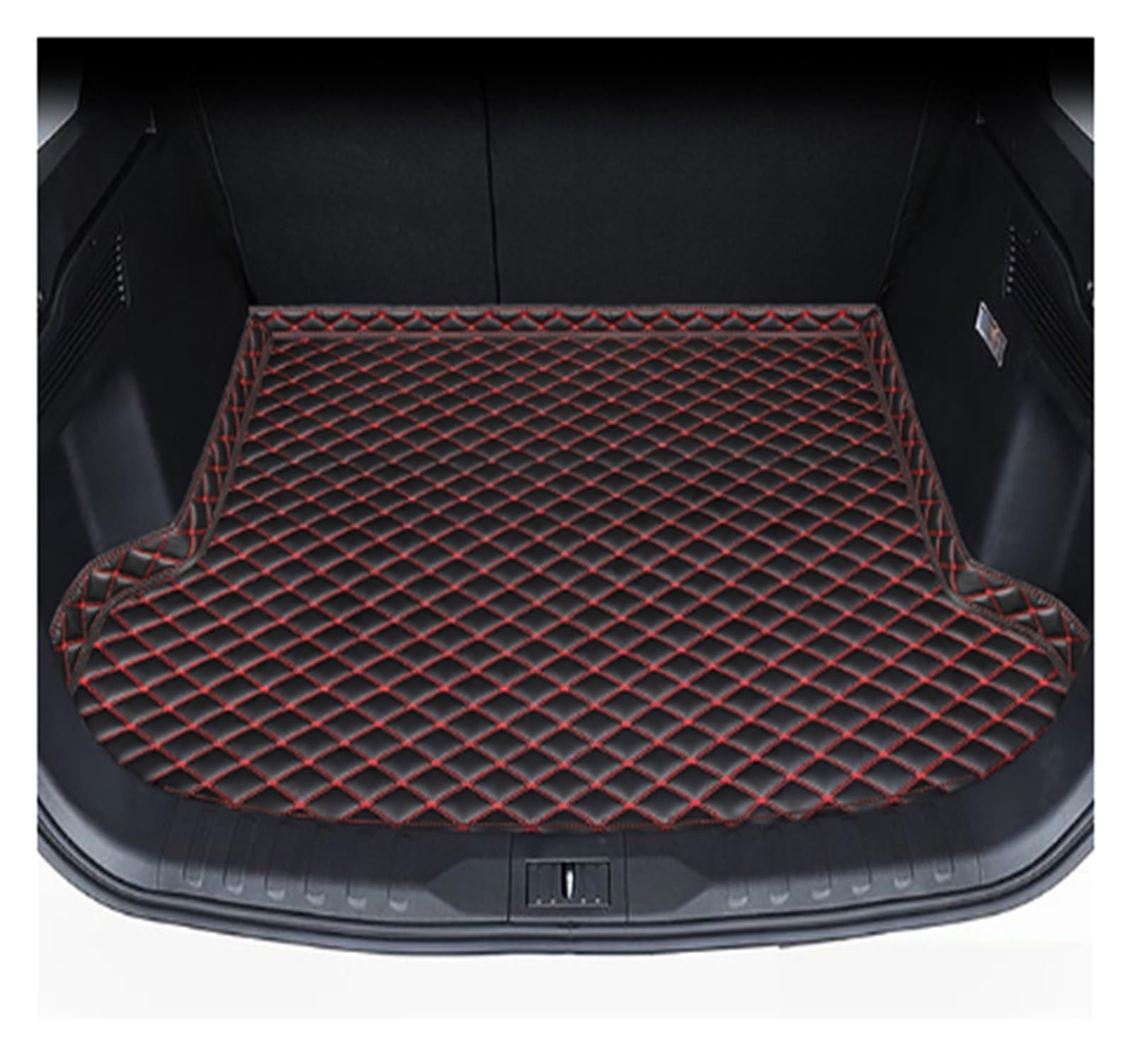 Leder Kofferraum Matten Für Jeep Für Kompass 2007 2008 2009 2010 2011 2012 Anti-Schmutzig Schutz Tablett Cargo-mat Zubehör Styling Kofferraumschutz Matte(Schwarz Rot,1pc) von NYSQOFMB