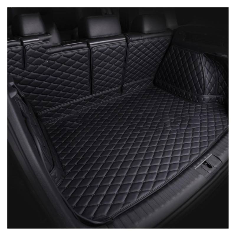 Leder Material Kofferraum Matten Für Nissan Für X-Trail T31 2014 2015 2016 2017 2018 2019 2020 5 Sitze Cargo-Mat Zubehör Kofferraumschutz Matte(Schwarz Schwarz,5 Pcs) von NYSQOFMB