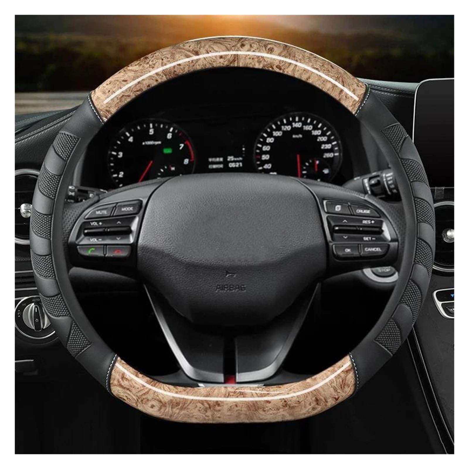 Lenkradbezug Auto Auto Lenkrad Abdeckungen 38cm Für Hyundai i30 Für Creta Für Tucson ix35 Für Kona i40 Für Palisade Auto Zubehör Lenkradabdeckung(BEIGE D) von NYSQOFMB