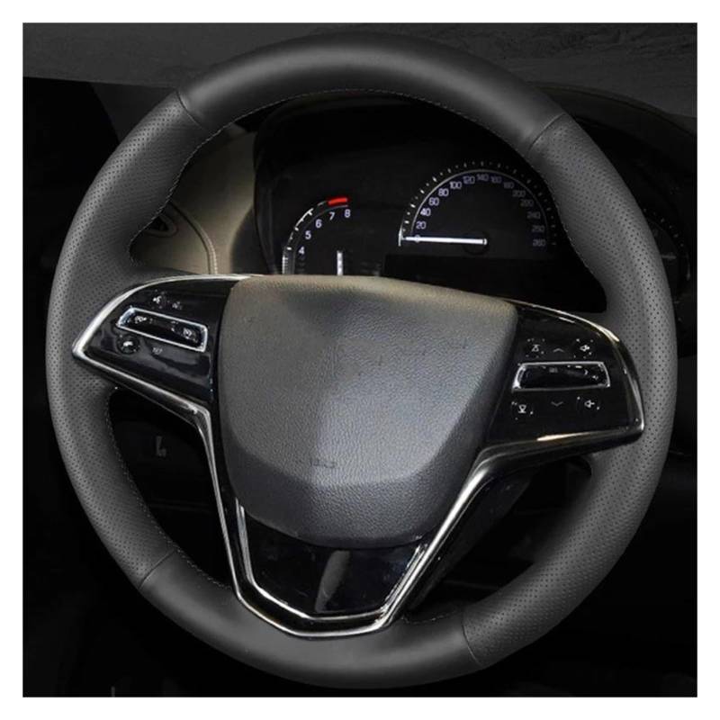 Lenkradbezug Auto Auto Lenkrad Geflecht Abdeckung Aus Echtem Leder Für Cadillac Cts 2014-2016 ATS 2013-2015 Auto Zubehör Lenkradabdeckung(Gray Thread) von NYSQOFMB