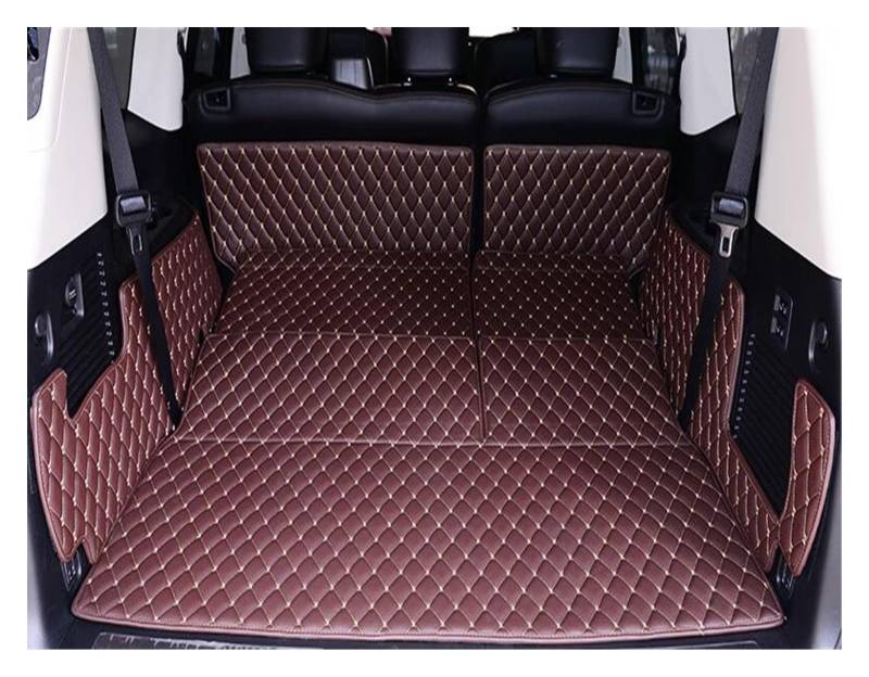 Maßgeschneiderte Kofferraummatte Für QX80 8 Sitze Langlebige Cargo-Mat-Kofferraumteppiche Im Für QX80-2013-Stil Kofferraumschutz Matte(Kaffee) von NYSQOFMB