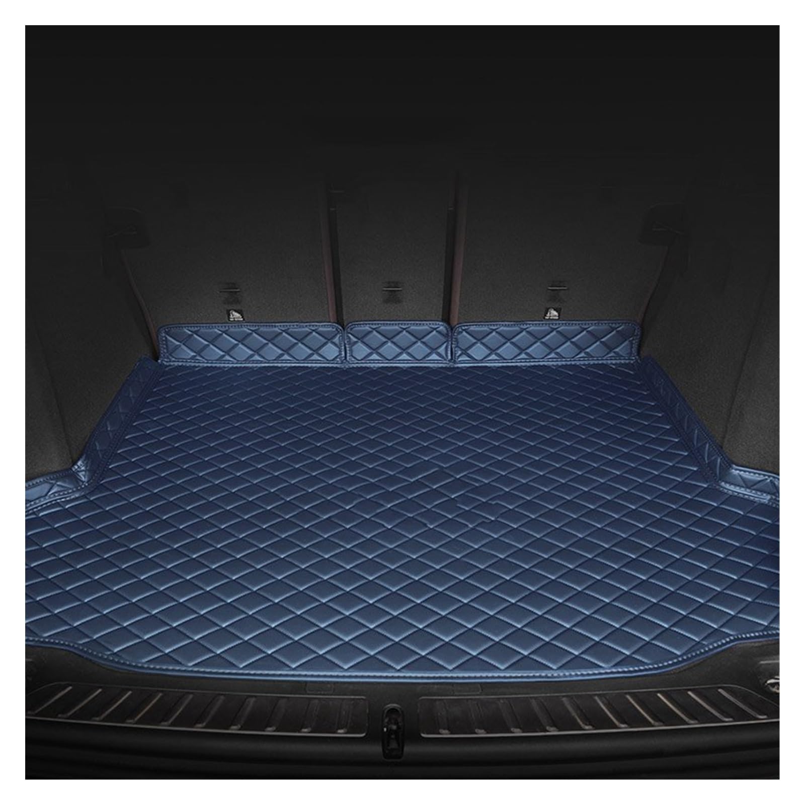 Maßgeschneiderte Leder-Kofferraummatten Für Peugeot Für 2008 P24 2020 Cargo Mat Zubehör Kofferraumschutz Matte(Navy blau,7 Pcs) von NYSQOFMB