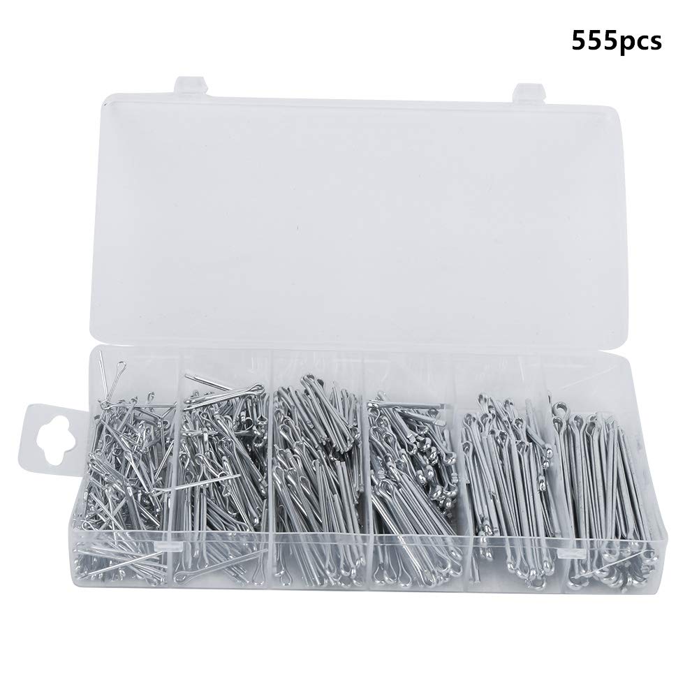 NYSUZHOUJI 555pcs Cotter Pin -Sortiment -Kit Glatte Split -Pins -Werkzeug -Set großer Speichergehäuse von NYSUZHOUJI