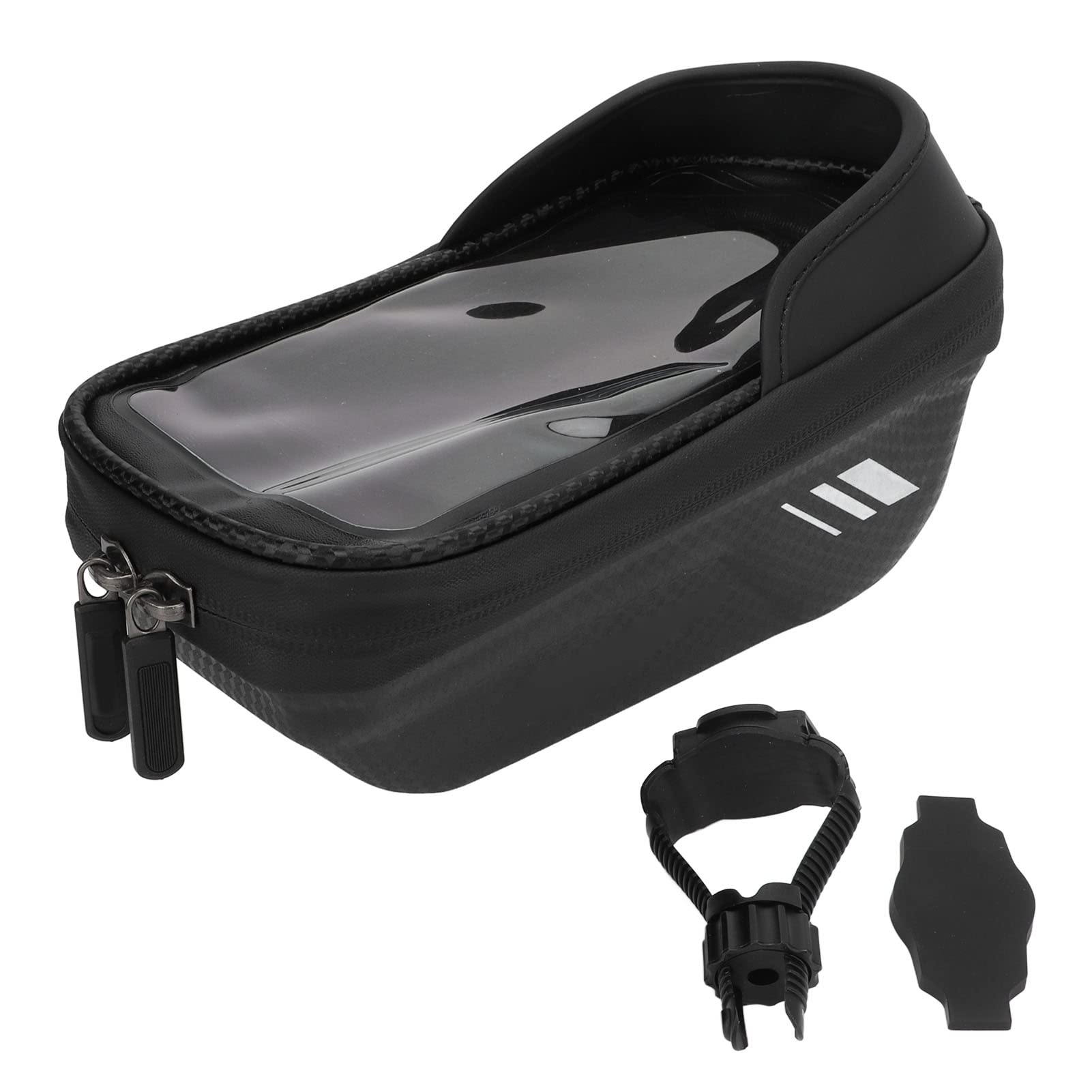 NYSUZHOUJI Fahrrad-Handytasche, Eva-TPU, wasserabweisend, Sonnenblende, Reißverschluss, empfindlicher Touchscreen-Halter für 7-Zoll-Telefone, Schwarz von NYSUZHOUJI