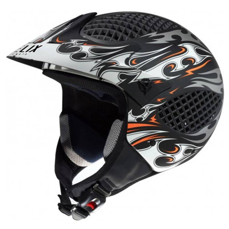 NZI Airzone Motorradhelm, MattSchwarz und Weiß, 57 von NZI