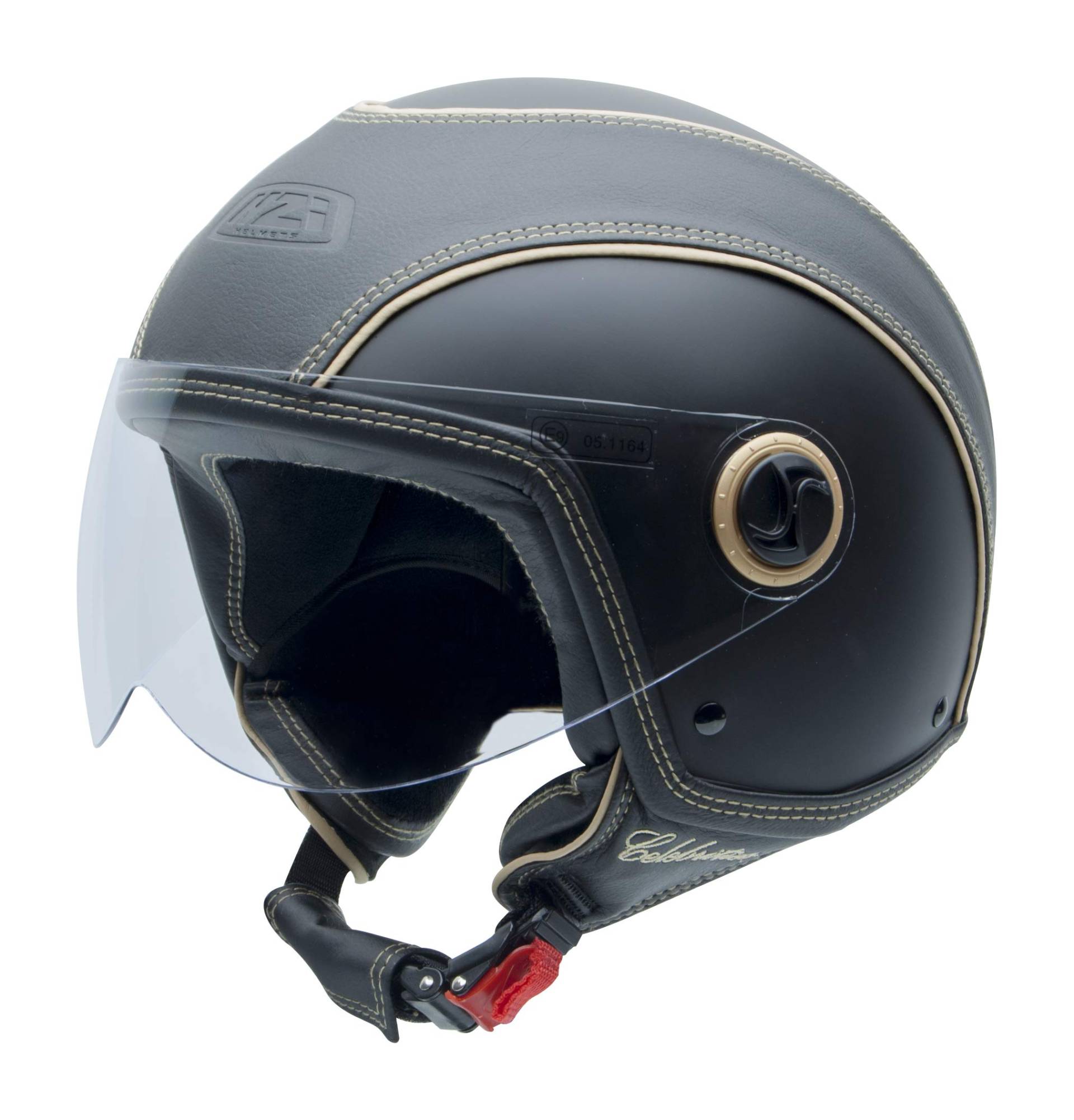 NZI Celebrities Motorradhelm, Schwarze Gummischicht, 57 von NZI