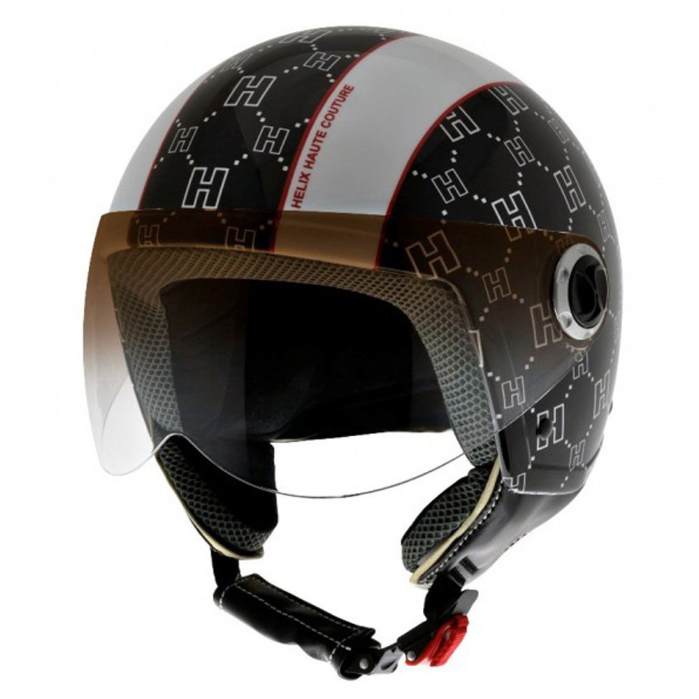 NZI Haute Couture WB, Motorradhelm, Weiße/Schwarze/Rote Linien, 59 von NZI