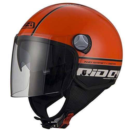 NZI Capital2 Duo Offenes Gesicht Motorradhelm, Glanz Rid On Orange Schwarz, Größe XS von NZI