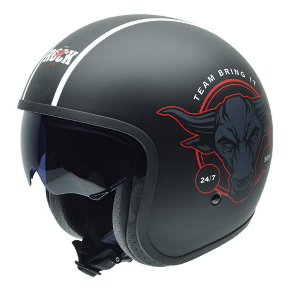 NZI Herren 050382G807XL Rolling3 Sun The Rock Offenes Gesicht Motorradhelm, Matt Team, XL von NZI