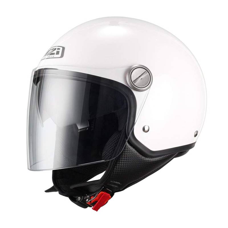 NZI Herren 150259G001L Capital Duo Offenes Gesicht Motorradhelm(Glanz Weiß, Groß) von NZI