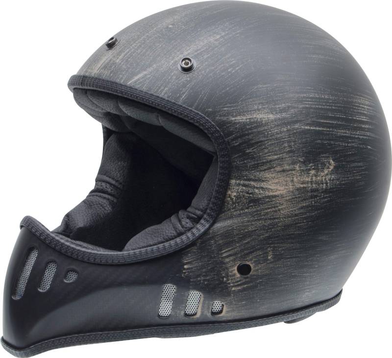 NZI Mad Carbon Offenes Gesicht Motorradhelm, Matt Schwarz Oxyd, Größe M von NZI