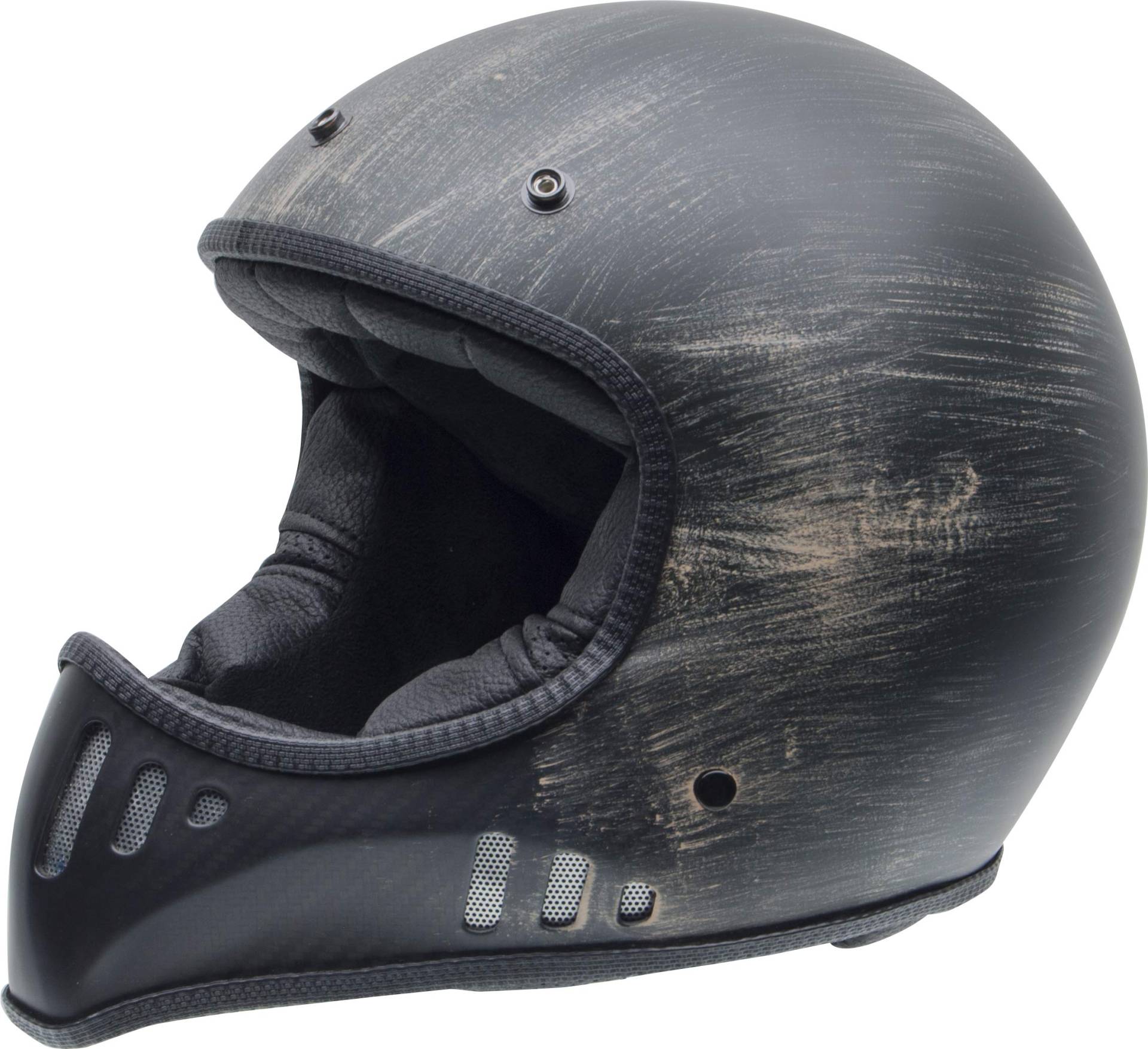 NZI Mad Carbon Offenes Gesicht Motorradhelm, Matt Schwarz Oxyd, Größe S von NZI