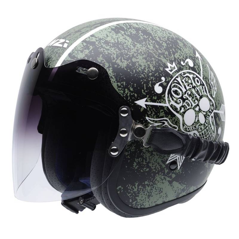 NZI Rolling Duo Graphics Motorradhelm, Mehrfarbig Love to Death, 60-61 von NZI