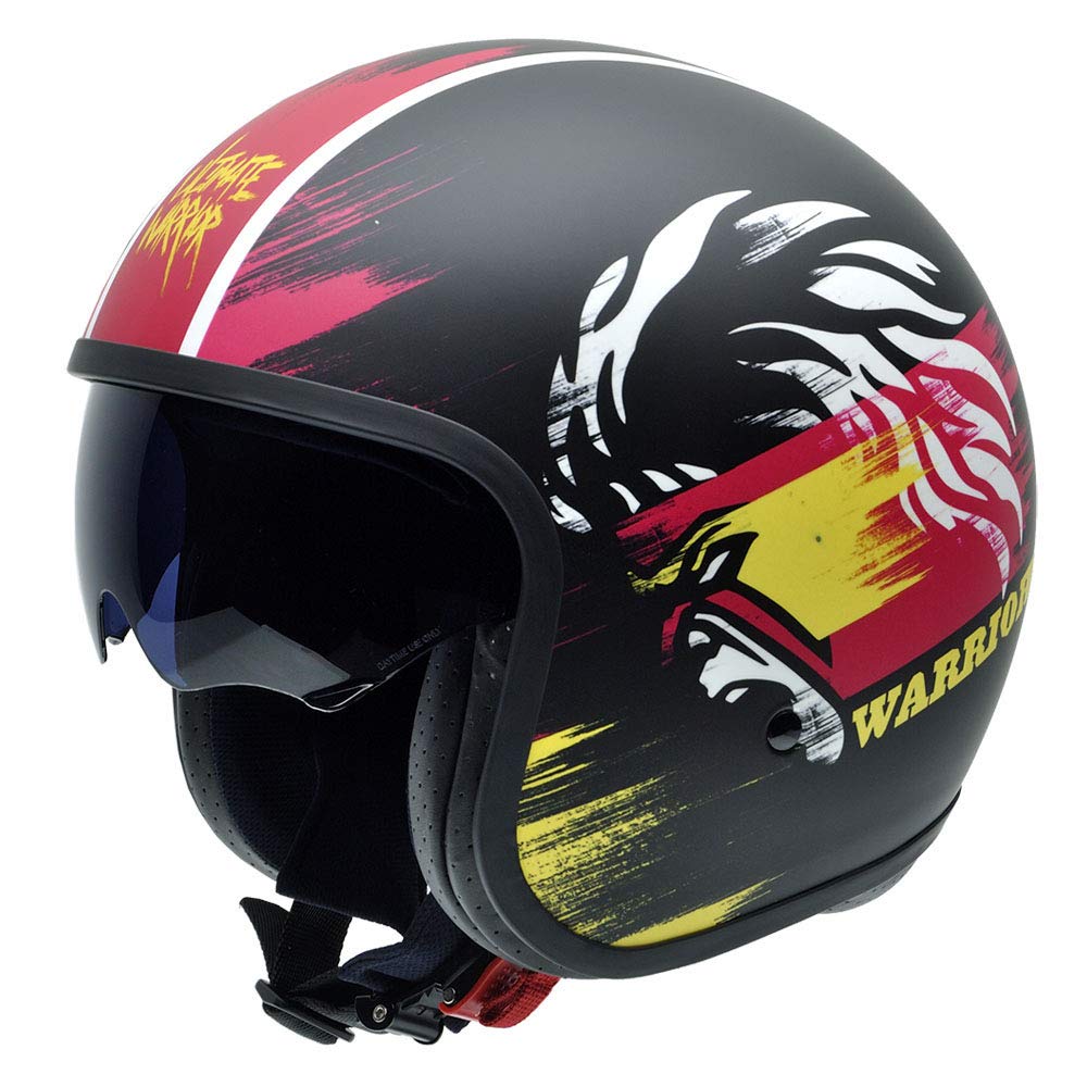 NZI Rolling3 Sun Ultimate Warrior Offenes Gesicht Motorradhelm, Matt Speed, Größe XS von NZI