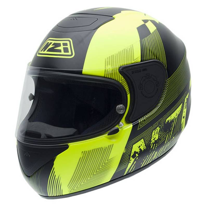 NZI Spyder IV Multi Motorradhelm, Schwarz/Gelb Fluo, 55-56 cm von NZI