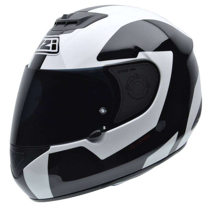 NZI Spyder V Graphics Supera Motorradhelm, Weiß/Schwarz, 58-59 cm von NZI