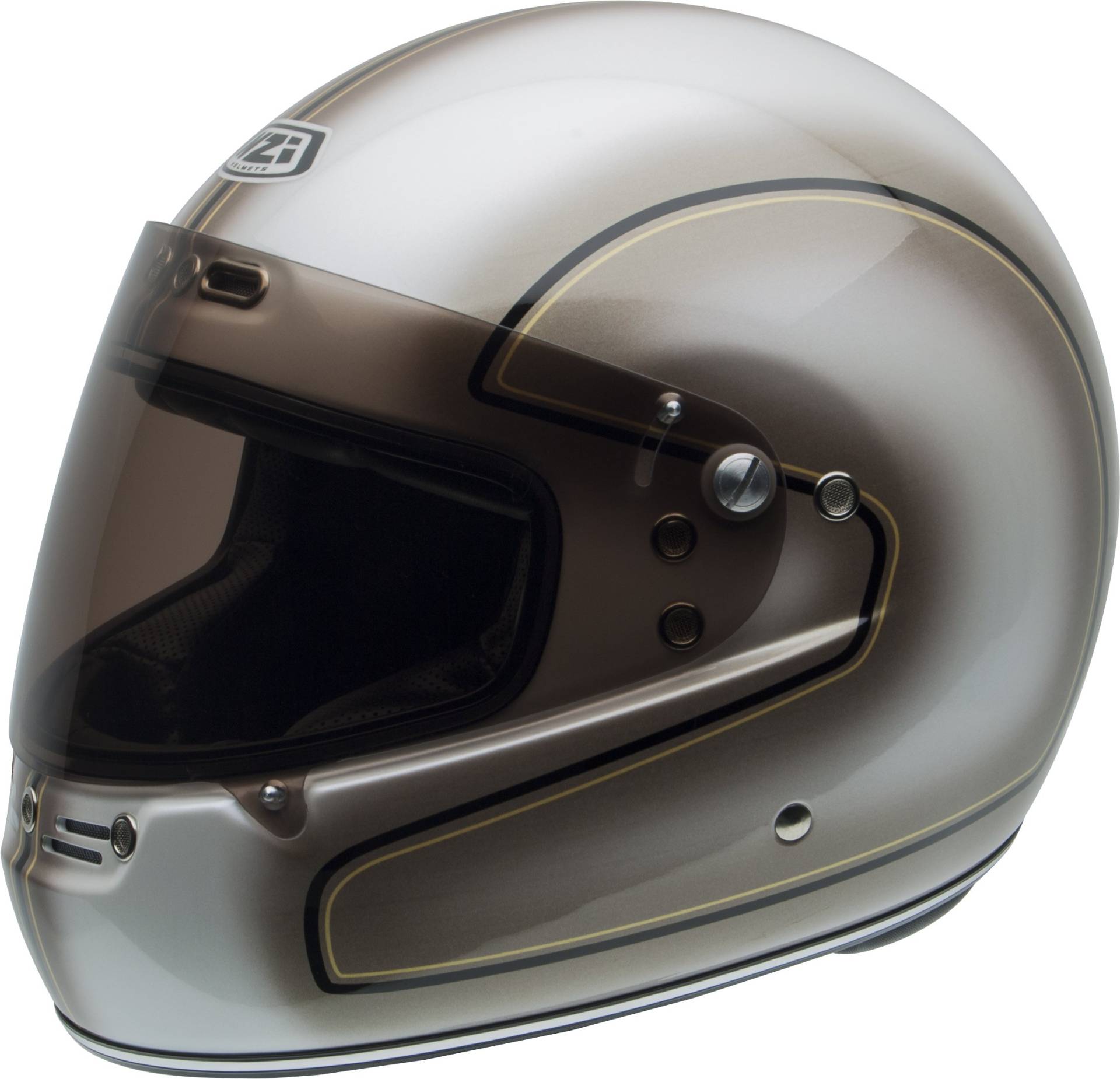 NZI Street Track 2 Graphics Gesicht Motorradhelm(Gloss Smoke,M) von NZI