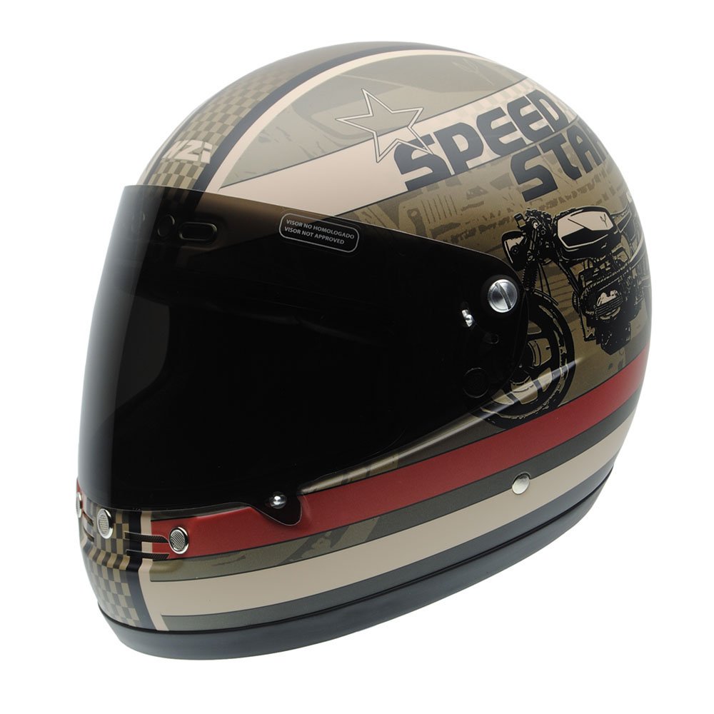 NZI Street Track Gannet Motorradhelm, Mehrfarbig (Design Speedstar), 60-61 von NZI