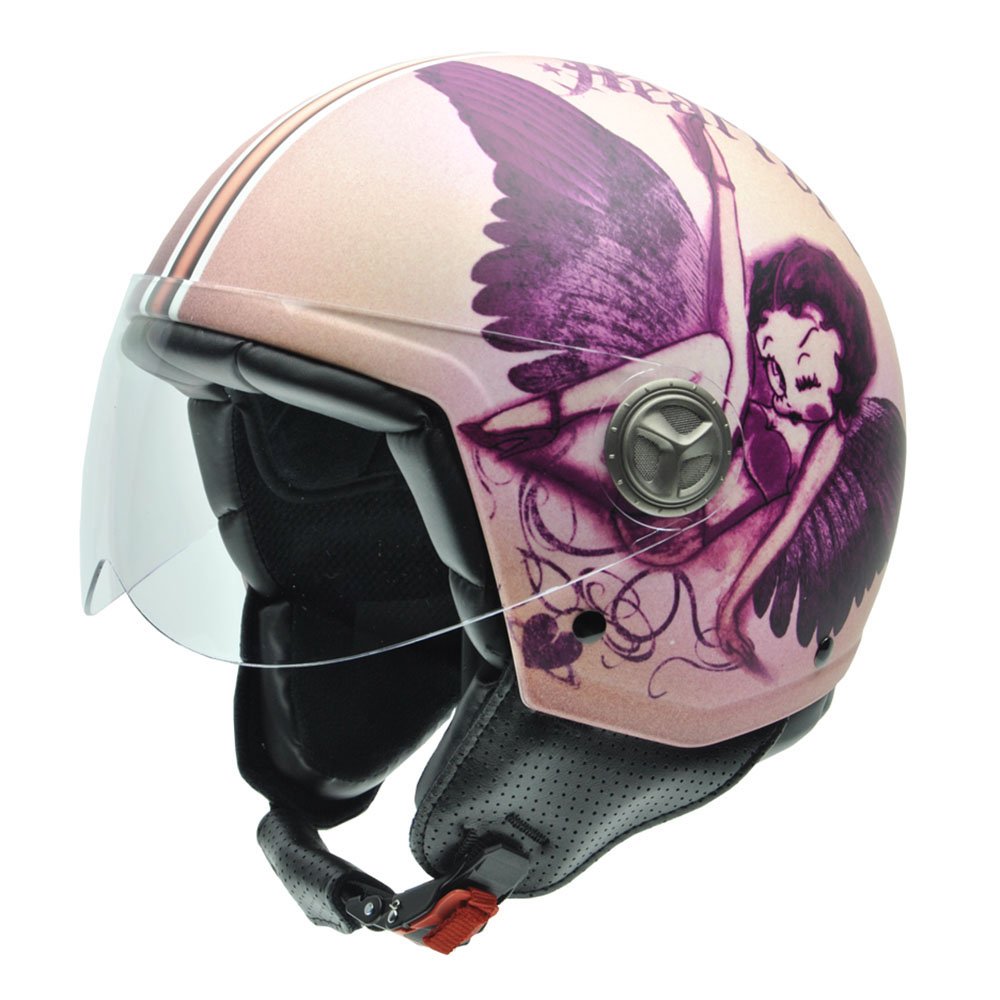 NZI Zeta Betty Boop Motorradhelm, Mehrfarbig (Zeta Heartbreaker), M von NZI