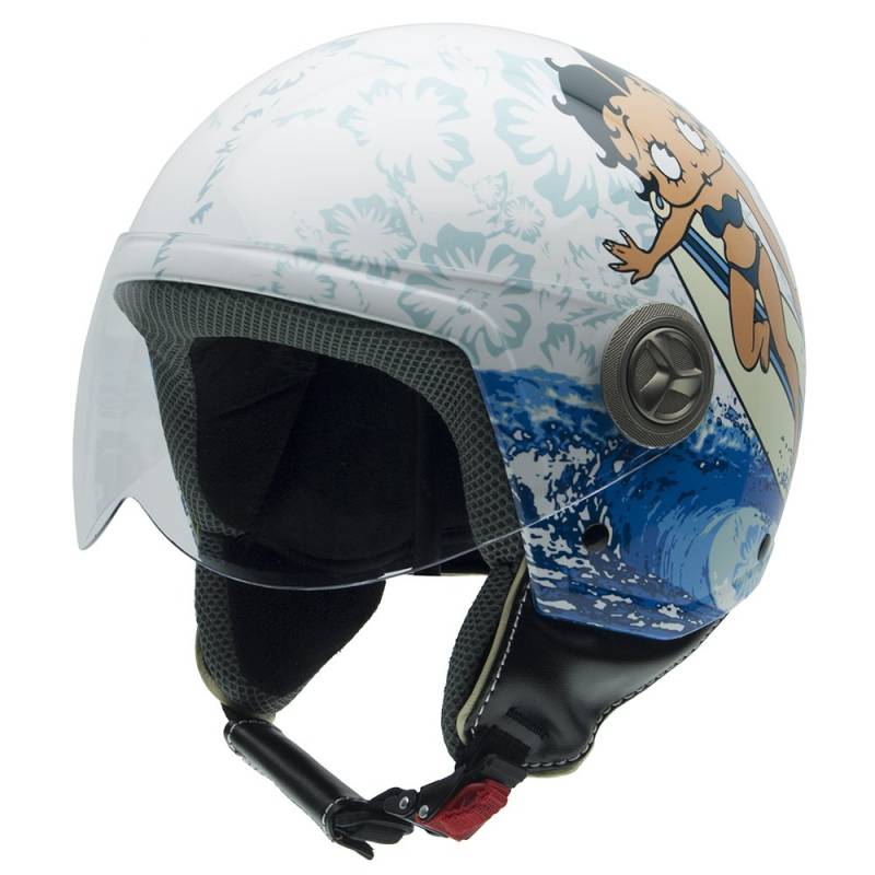 NZI Zeta Betty Boop Motorradhelm, Mehrfarbig (Zeta Surflowers), XL von NZI