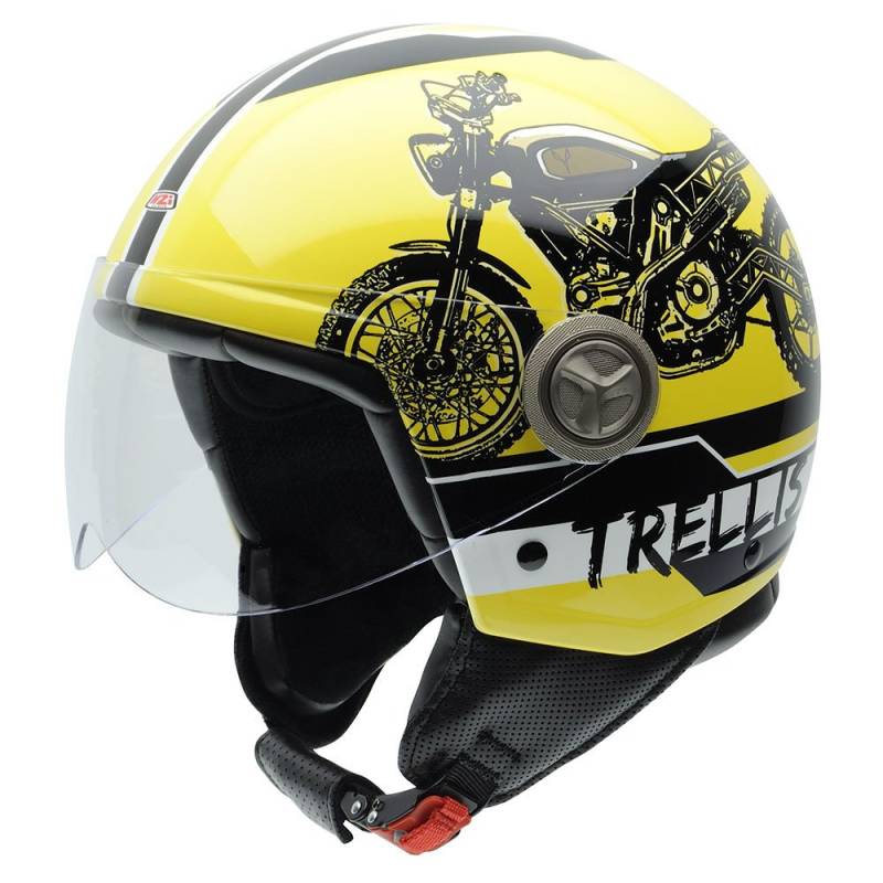 NZI Zeta Gannet Designs Motorradhelm, Mehrfarbig (Trellis Design), 57 von NZI