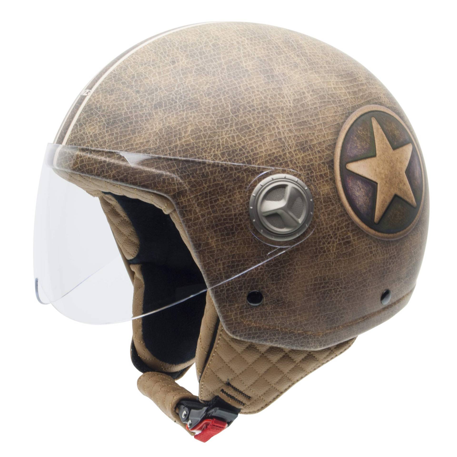 NZI Zeta Grafik Offenes Gesicht Motorradhelm, Matt Stella, Größe XS von NZI