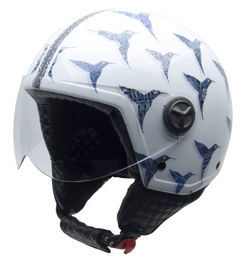 NZI Zeta Ushuaïa Offenes Gesicht Motorradhelm, Glanz Blaubird, Größe M von NZI