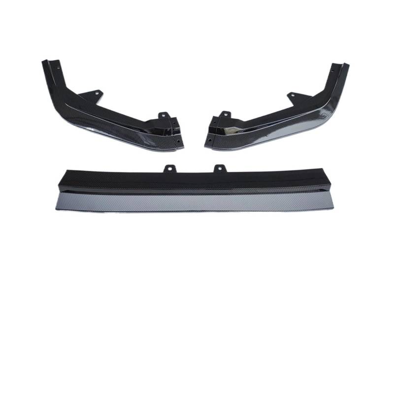 Auto Frontspoiler Stoßfängerlippe 3PCS Frontschürze Lip Spoiler Seite Splitter Deflektor Wachen Körper Kit Abdeckung Auto Zubehör Für Civic Für 11th Für Gen 2022 2023(Carbon Fiber Look) von NaNMiBHd