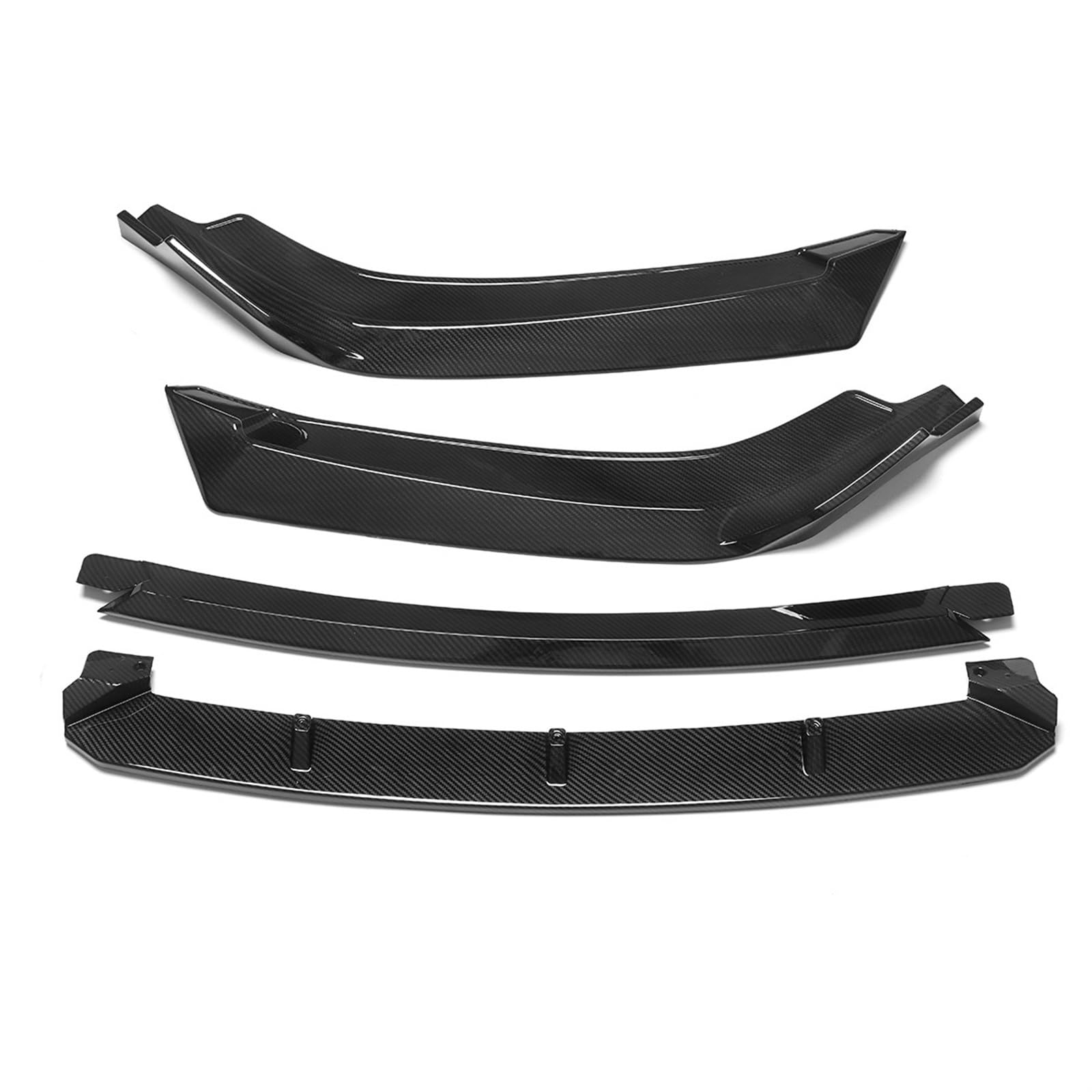 Auto Frontspoiler Stoßfängerlippe 4 Stücke Auto Front Lip Splitter Diffusor Lip Body Kit Spoiler Stoßstangen Schutz Für Civic Für Limousine Für 4Dr 2016 2017 2018(Carbon Fiber Look) von NaNMiBHd