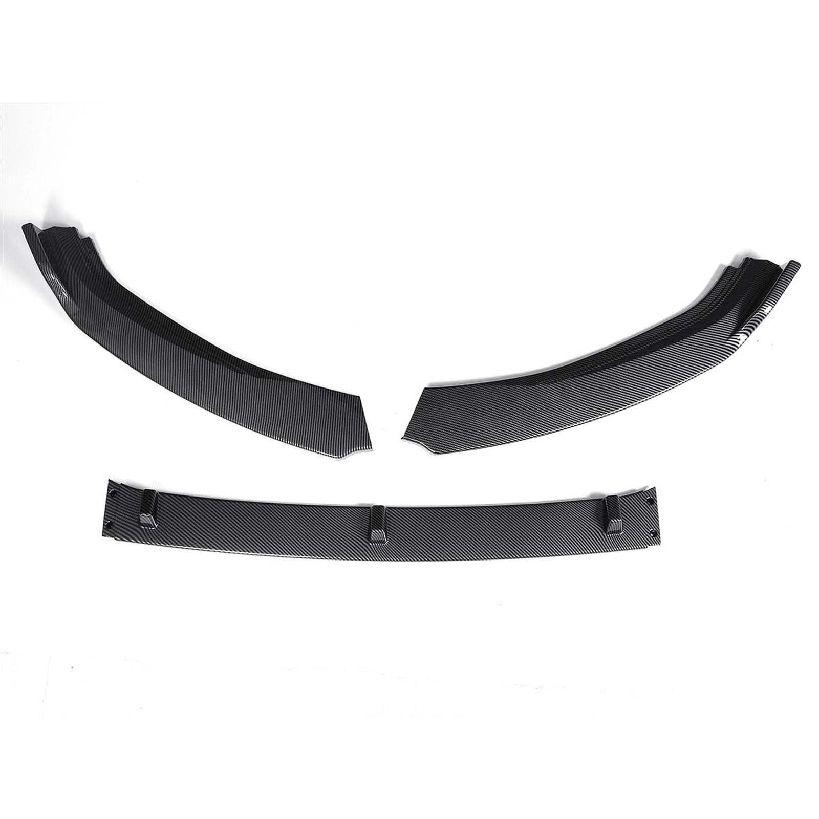 Auto Frontspoiler Stoßfängerlippe Auto Frontstoßstangen Canard Lip Spoiler Body Kit 3 Stück Schwarz Splitter Diffusor Schutzzubehör Für VW Für Golf Für MK7 2014 2015 2016 2017(Carbon Fibre) von NaNMiBHd