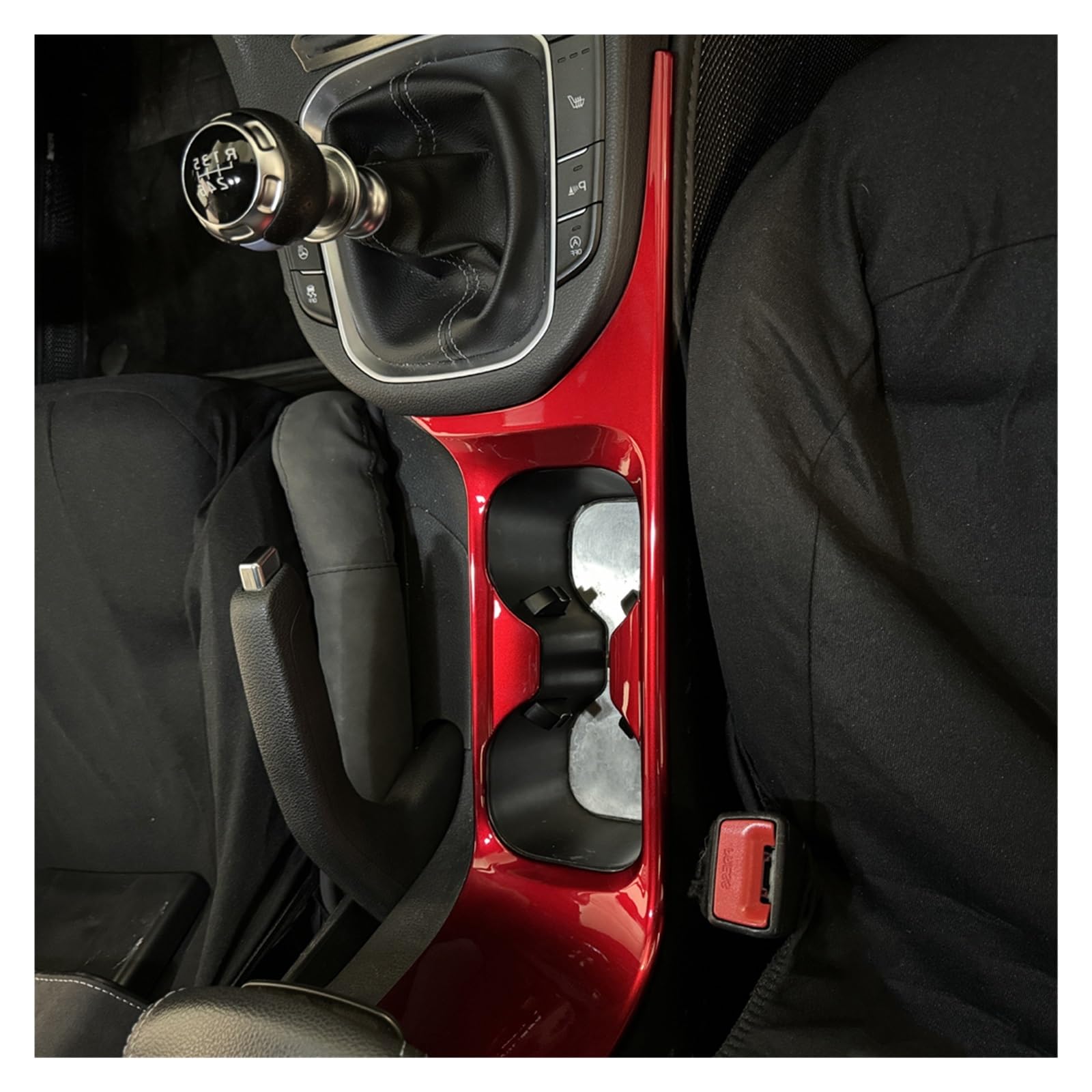 Auto Panel Abdeckung Rahmen Trim Für Hyundai Für I30 Für N LHD Rot Innen Dashboard Zentrale Konsole Getriebe Shift Air Vent Fenster Schalter Abdeckung Aufkleber(Water Cup Holder) von NaNMiBHd