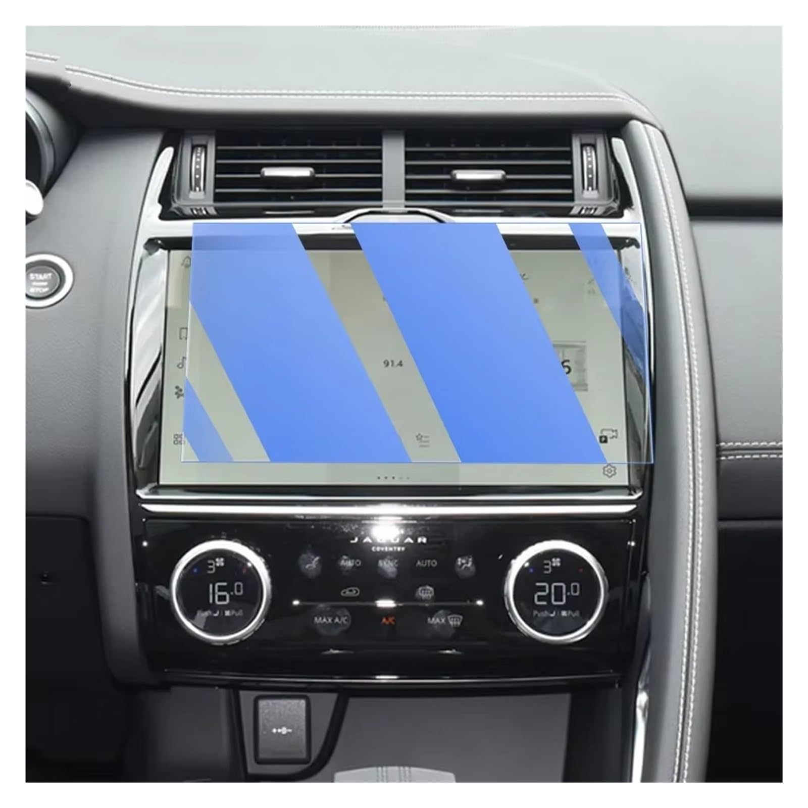 GPS-Displayschutz Auto GPS Navigation Film LCD Bildschirm Gehärtetes Glas Schutz Film Für Jaguar Für E-PACE 2022 2023 2024 Navigation Schutzfolie(Blue) von NaNMiBHd