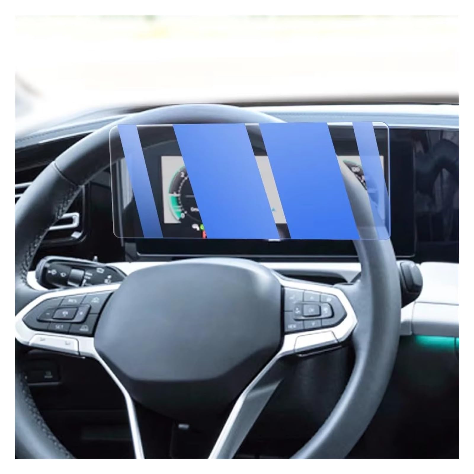 GPS-Displayschutz Für VW Für Tiguan Für Atlas 2023 Auto GPS Navigation Film LCD Bildschirm Gehärtetem Glas Schutz Film Anti-Scratch Film Navigation Schutzfolie(Blue) von NaNMiBHd