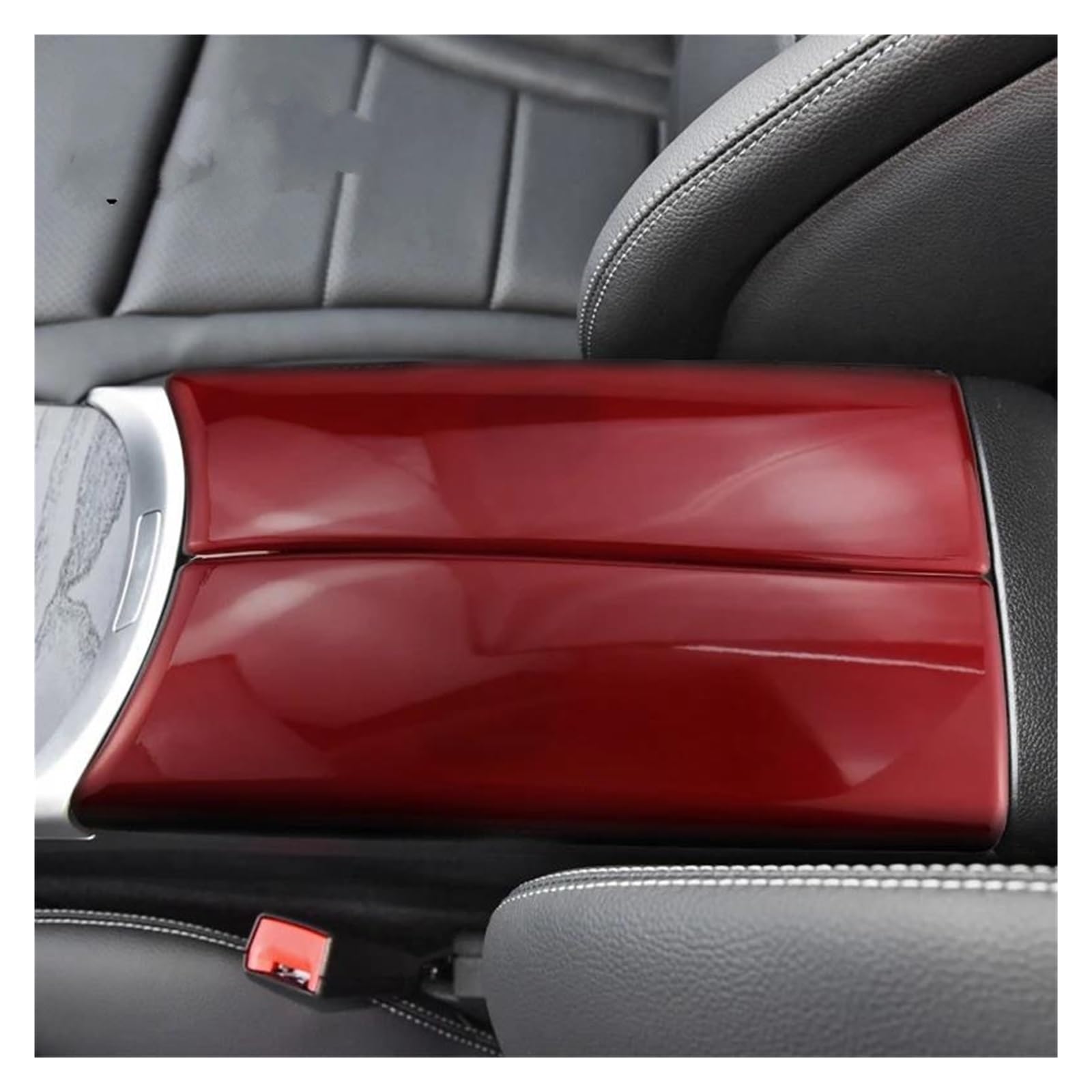 Kfz Mittelkonsolen Trim Für Benz Für E Klasse W213 2016 2017-2023 Auto Styling Center Konsole Aufräumen Armlehne Box Wasser Tasse Auto Panel Abdeckung Aufkleber Trim(A Model Red) von NaNMiBHd