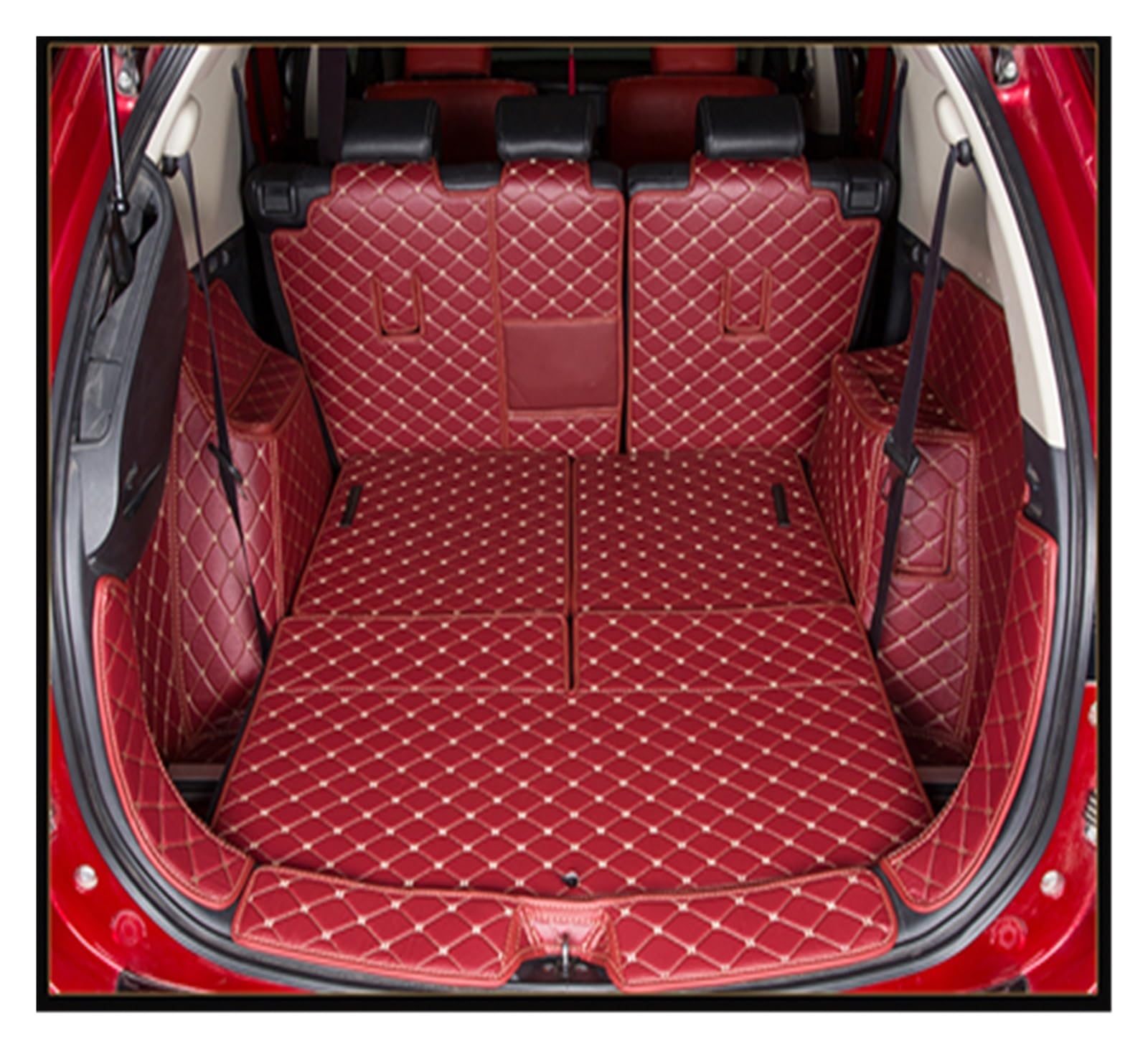 Kofferraum Schutzmatte Auto-Kofferraummatte Cargo-Liner Teppich Teppich Für Für Outlander 2013 2014 2015 2016 2017 2018 2019 2020 Kofferraummatte(Wine red) von NaNMiBHd