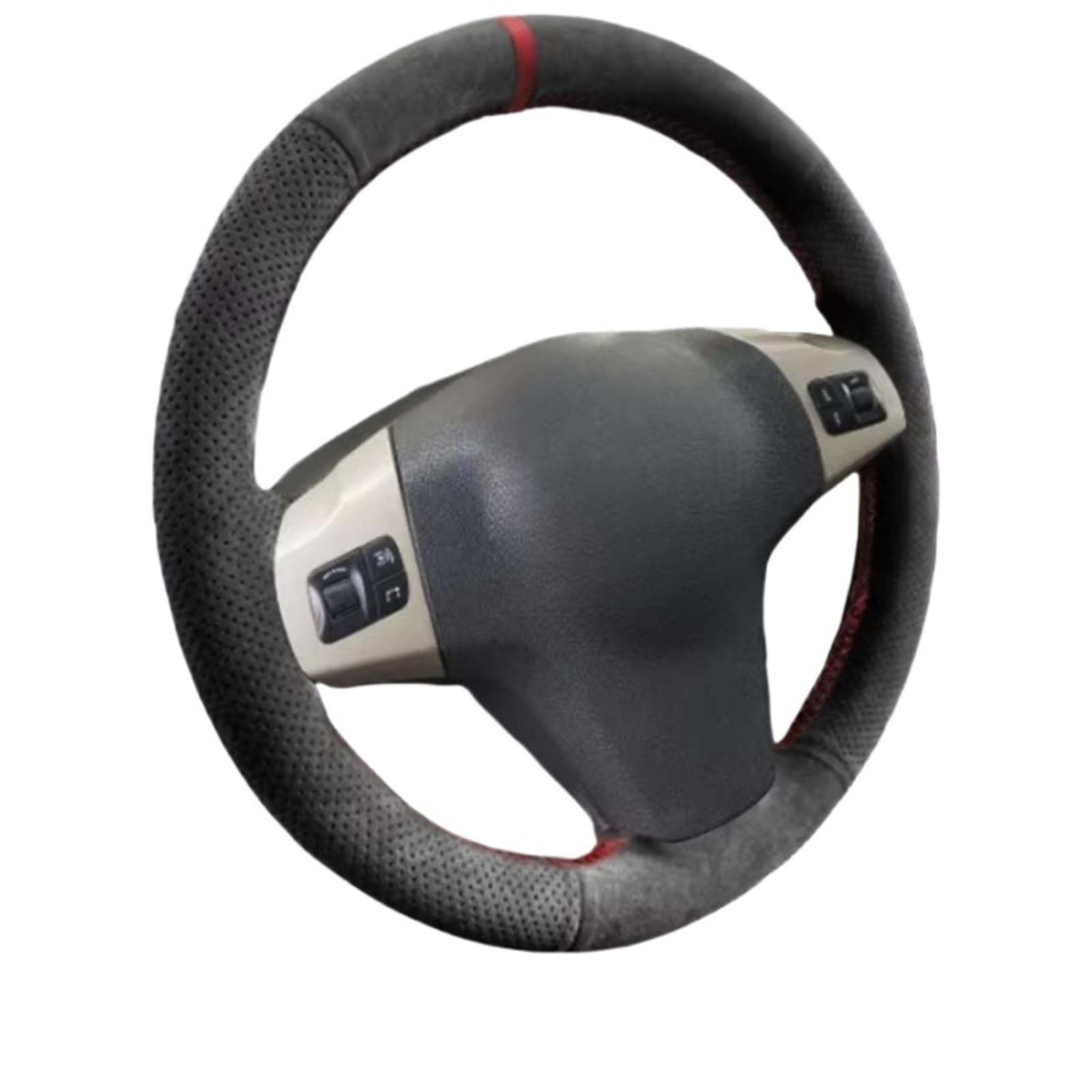 Lenkradabdeckung Auto Innen Lenkrad Abdeckung Hand Geflecht Leder Trim Für Opel Für Vauxhall Für Corsa D Lenkradbezug(3 Colors Thread) von NaNMiBHd