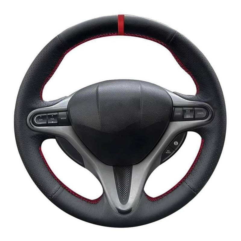 Lenkradabdeckung Auto-Lenkradbezug rutschfest Leder Lenkrad Autozubehör Für Civic Für 8. Für MK8 2005–2011 Lenkradbezug(White Thread) von NaNMiBHd