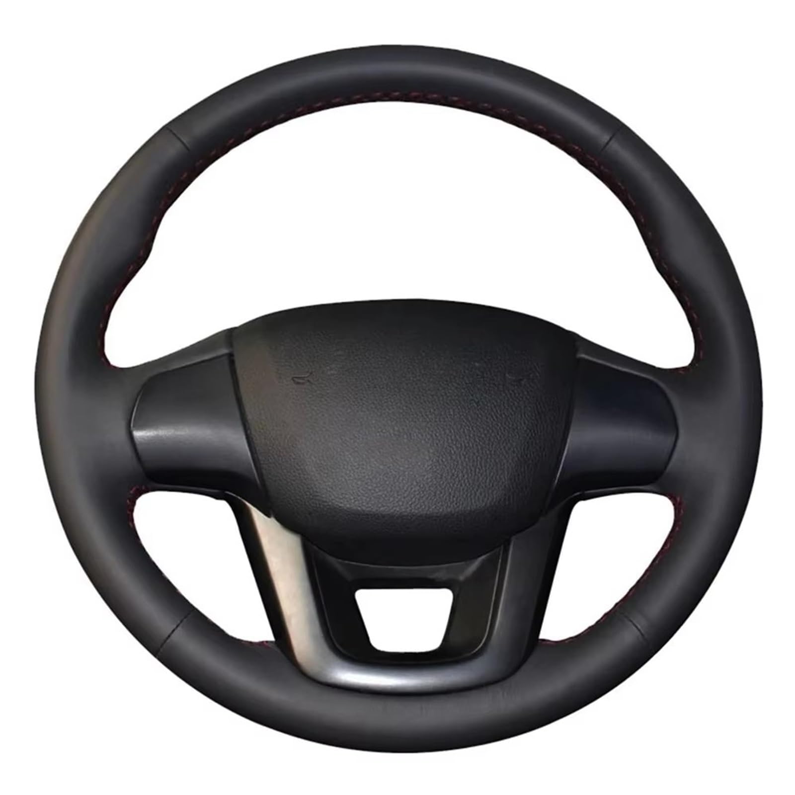 Lenkradabdeckung Auto Produkte Schwarz Tragbare Leder Auto Zubehör Lenkrad Abdeckung Für Kia Für K2 Für Rio 2011 2012 2013 2014 2015 2016 Lenkradbezug(Gray Thread) von NaNMiBHd