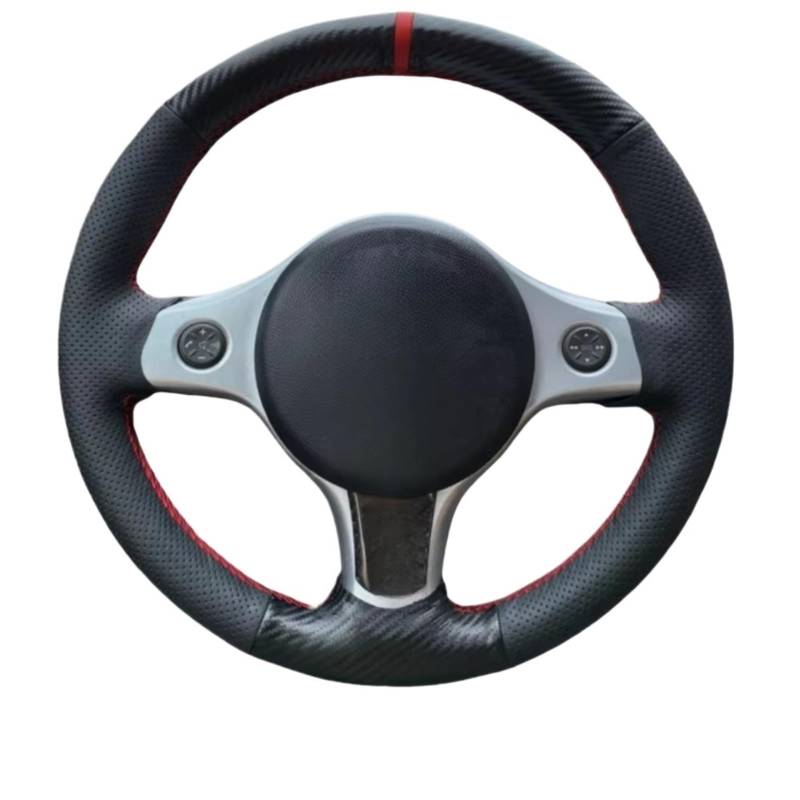 Lenkradabdeckung Handgenähte Auto-Lenkradabdeckung Aus Mikrofaser-Ledergeflecht Für Alfa Für Romeo 159 2005–2012 Für Brera Für Spider Für Sportwagon 2006–2010 2011 Lenkradbezug(White Thread) von NaNMiBHd