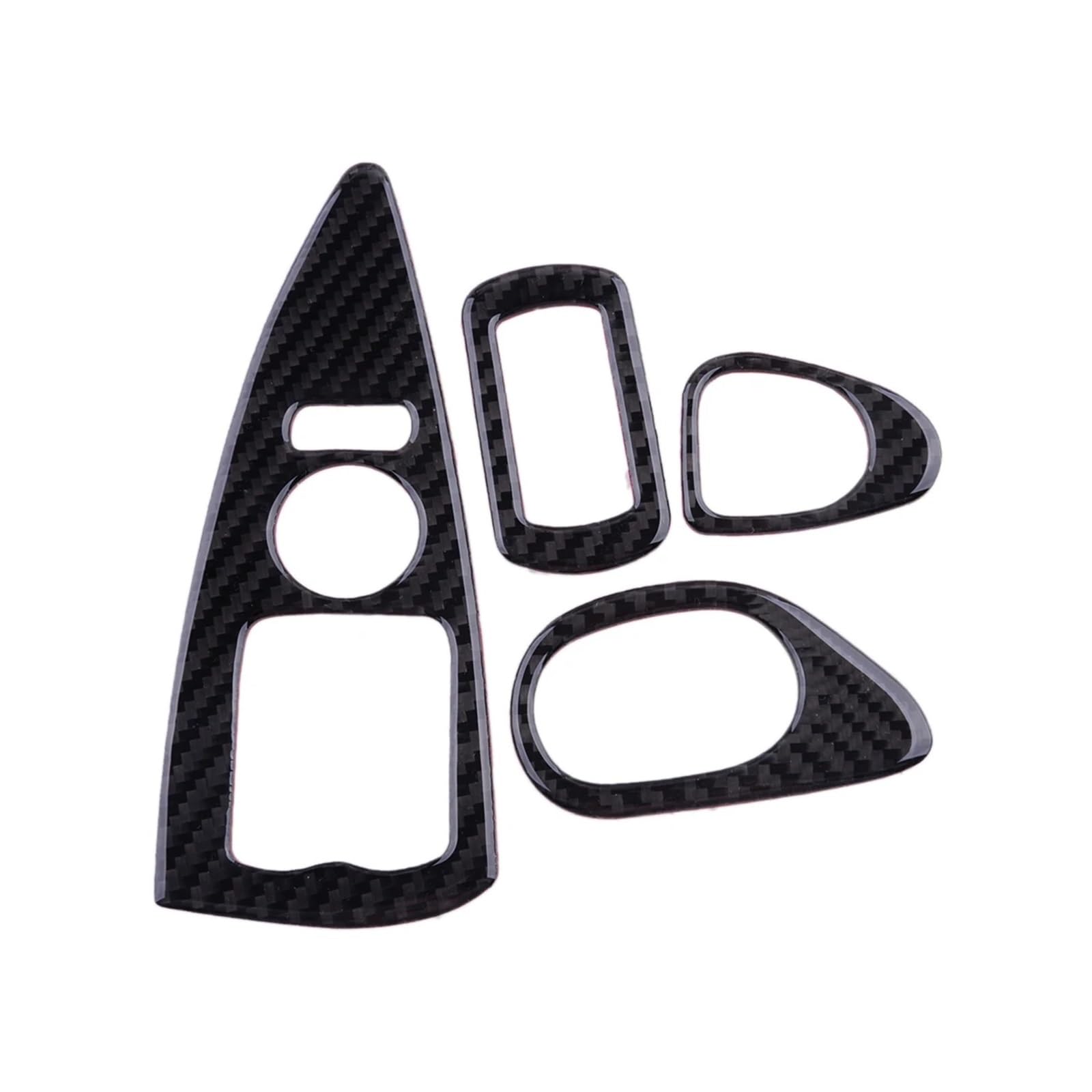 Mittelkonsole Dekor 4 Stücke Fensterheber Schalter Panel Trim Abdeckung Aufkleber Rahmen Carbon Faser Schwarz Für Chevrolet Für Corvette Für C6 2005 2006 2007 Getrieberahmen Dekor von NaNMiBHd