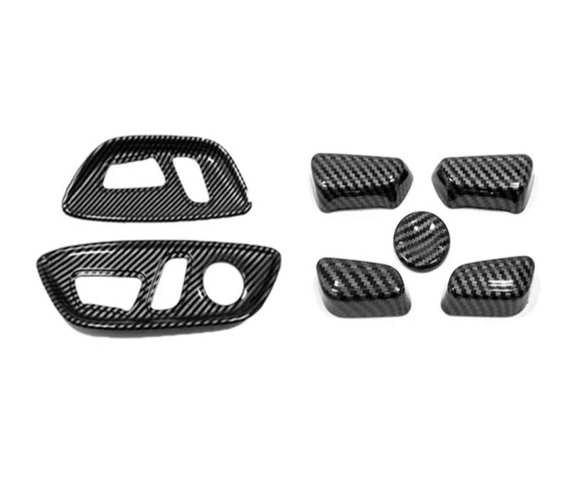 Mittelkonsole Dekor Auto Carbon Fiber Innen Aufkleber Lenkrad Shift Radio Tür Panel Konsole Für Toyota Für Bz4x 2022 2023 Getrieberahmen Dekor(Seat ajustment cover) von NaNMiBHd