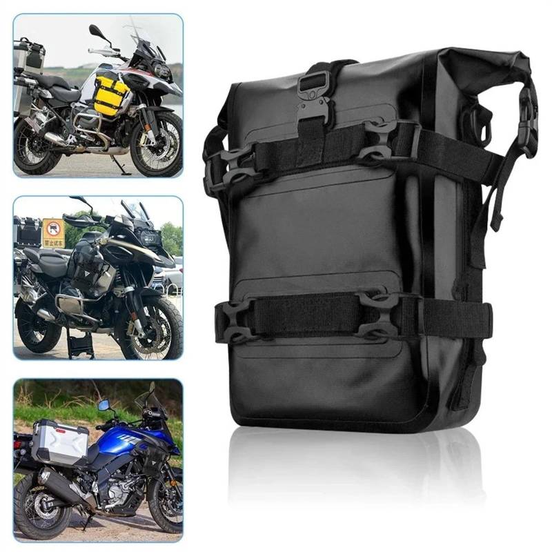 Motorrad Satteltasche Für NC750X Für CB500X Motorradrahmen Crash Bars wasserdichte Tasche Stoßfänger Reparatur Werkzeug Platzierung Tasche Motorradtasch(Black 1pc) von NaNMiBHd