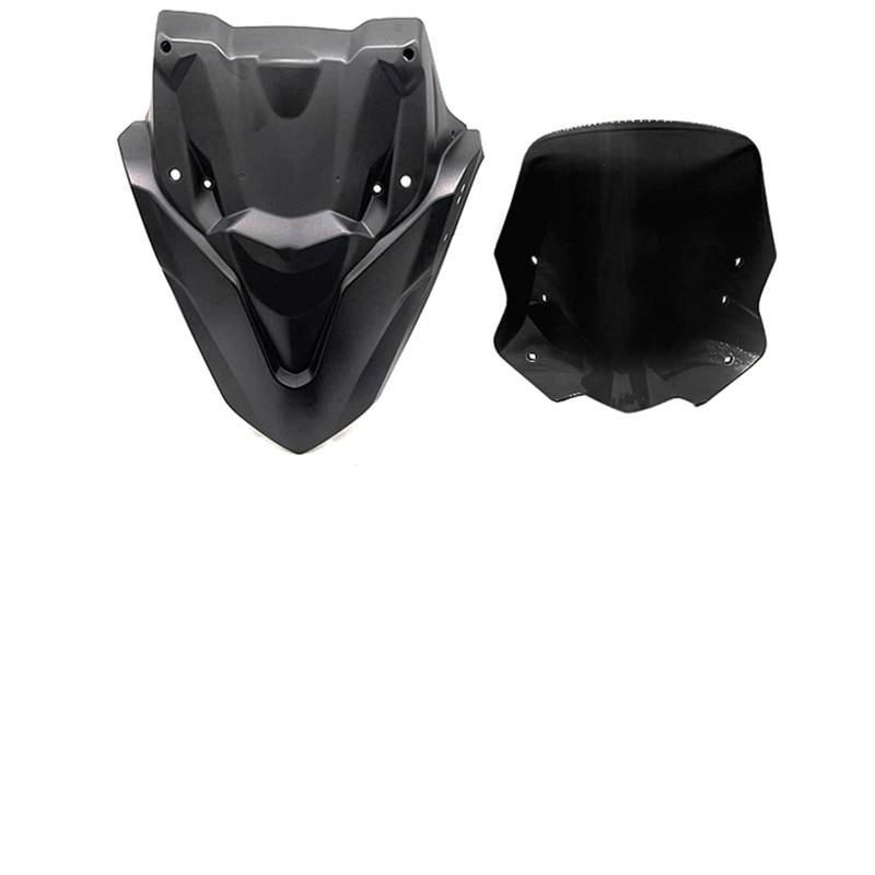 Motorrad Windschutzscheibe Für Für N-MAX125 Für N-MAX155 2021 2022 Motorrad Windschutz Windschutz Mit Hinten Anblick Spiegel Front Maske Panel Motorrad Windschott(Black) von NaNMiBHd