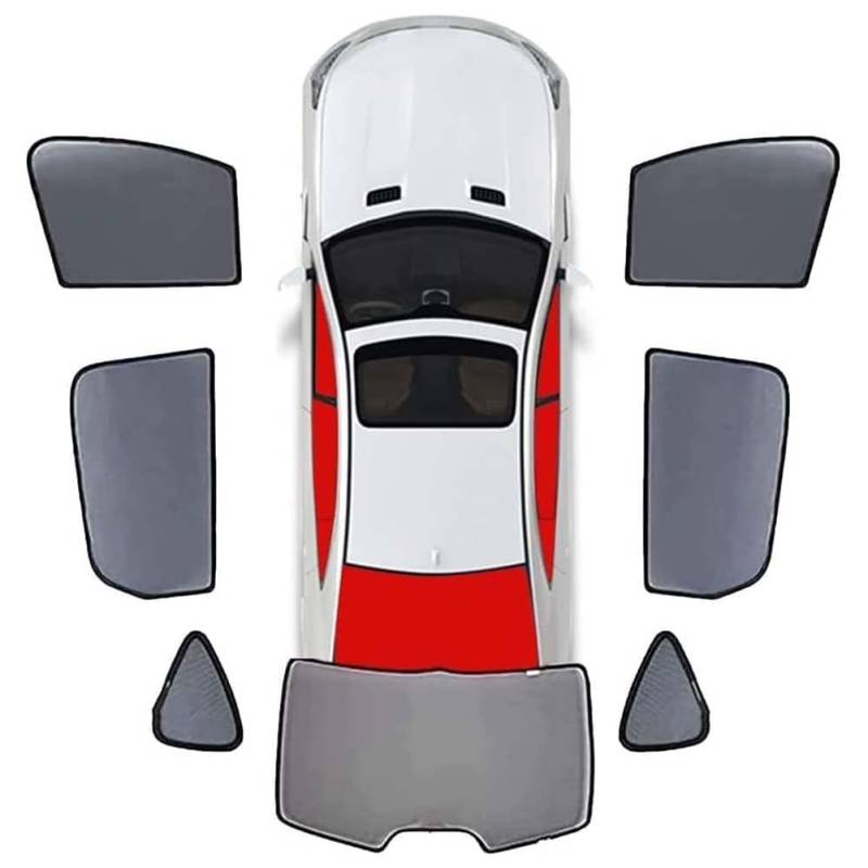 Auto-Seitenfenster-Sonnenschutz für Skoda Rapid Spaceback 2014-2019, Atmungsaktives Mesh-Sonnenblenden-Block Atmungsaktiver UV-Schutz Sichtschutz-Zubehör,E/Wholecar 7pieces von NanDeZ