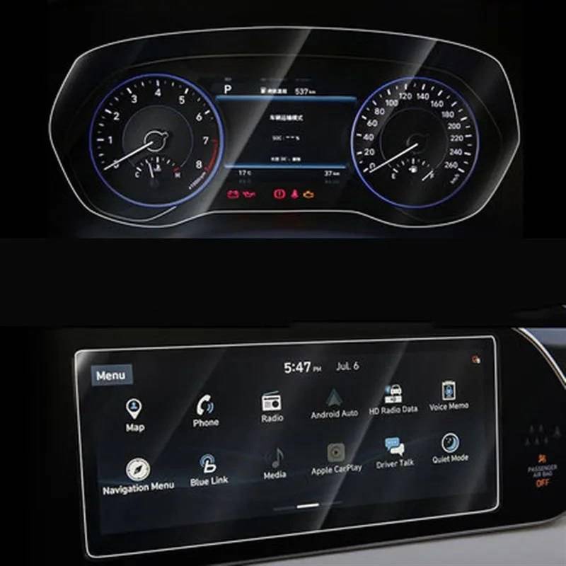 Kompatibel mit Hyundai für Palisade 2020 2021 10,25 Zoll Auto GPS Navigation Dashboard Gehärtetes Glas Displayschutzfolie Auto Displayschutzfolie(GPS and Instrument) von Naojino